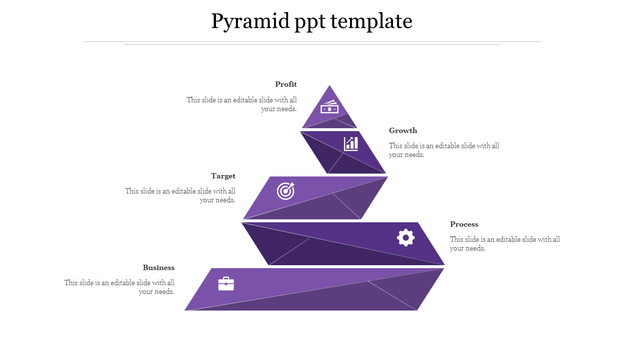 pyramid ppt template-Purple